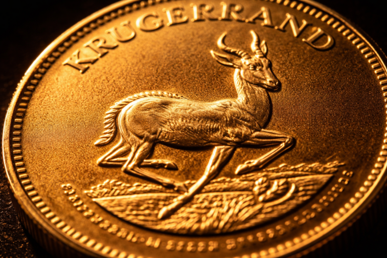 Krügerrand Goldmünze Nahaufnahme — Physisches Gold kaufen als Einsteiger